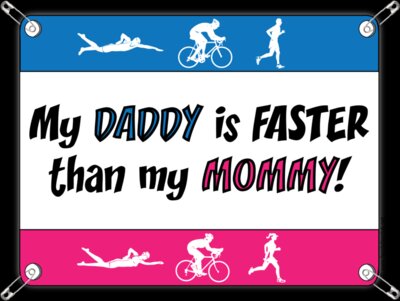 racebib My Daddy is faster than my Mommy Tria