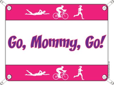 racebib Pink Go Mommy Go Triathlon