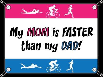 racebib My Mom is faster than my Dad Triathlo