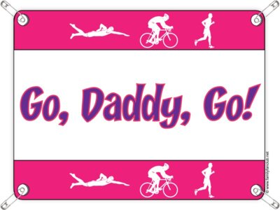 racebib Pink Go Daddy Go Triathlon