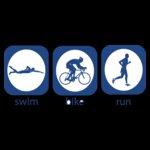 Triathlon icon swim bike run man