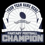 Custom Fantasy Football Champion Championship T-shirt Design
