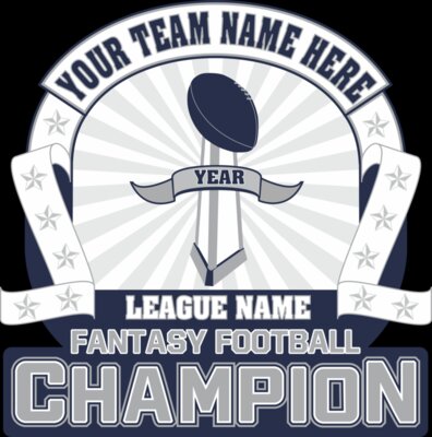 Custom Fantasy Football Champion Championship T-shirt Design with League Name