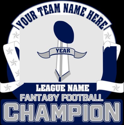 Fantasy Football Champion with Trophy with Custom Year
