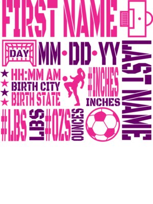 Soccer Birth Stats - Purple/Pink