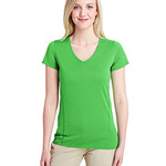 Ladies' Tech Short-Sleeve V-Neck Dark Color Shirt